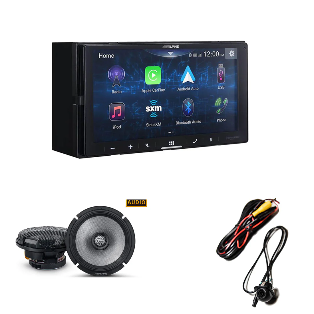 Alpine iLX-W670 Digital Multimedia Receiver | EchoMaster RVC 5721 Backup Camera | Alpine R2-S65 Speaker Set - Bundle