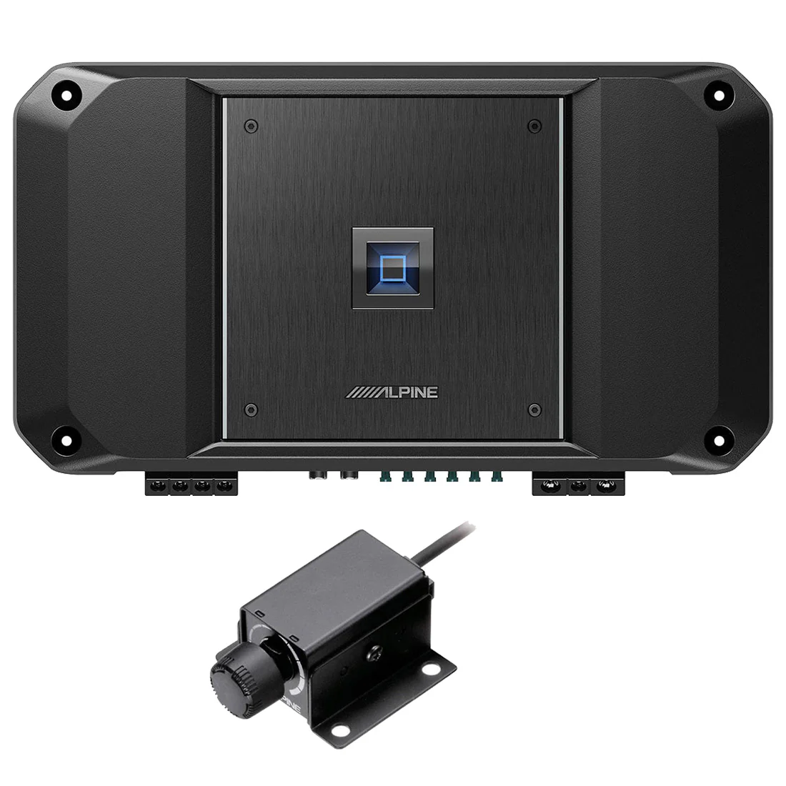 Alpine R2-A150M R-Series 1500W Mono Amplifier | RUX-KNOB.2 Remote Bass Level Control - Bundle