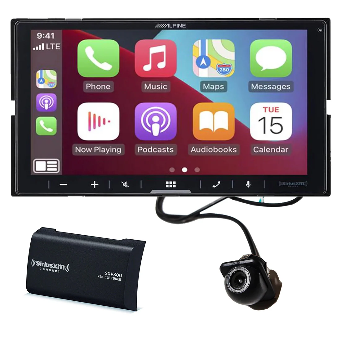 Alpine iLX-W670 7" Digital Multimedia Receiver | SiriusXM SXV300 Tuner | EchoMaster RVC 5721 Rear/Front View Backup Camera - Bundle