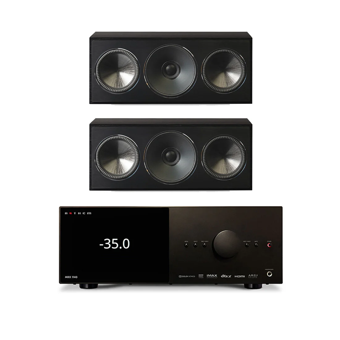 Anthem MRX 1140 8K AV Receiver | Paradigm Founder 70LCR LCR Speaker - Black Walnut - Pair - Bundle