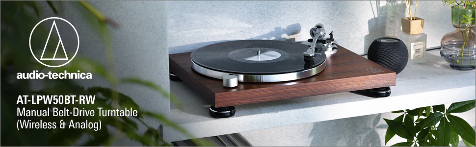 Audio-Technica AT-LPW50BT-RW Manual Two-Speed Turntable with Bluetooth - Rosewood (ATLPW50BTRW) - Image 3