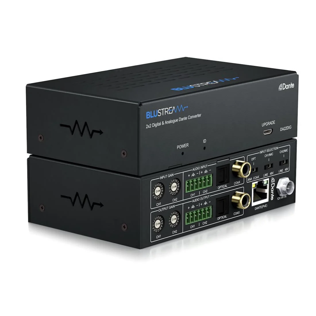 Blustream DA22DIG 2x2 Digital And Analogue Dante Converter (DA22DIG)