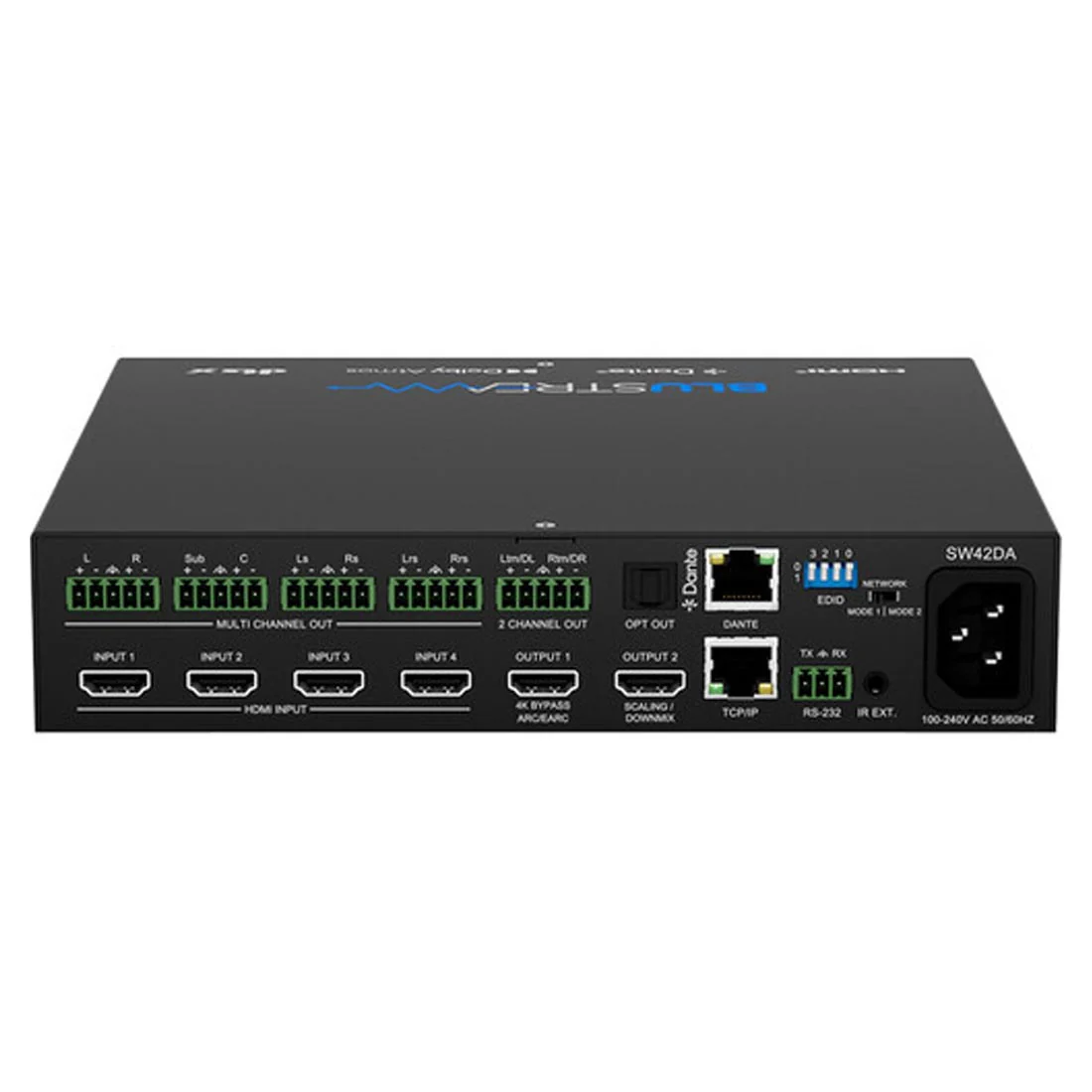 Blustream SW42DA 4-Way HDMI Switcher Dante Audio Breakout - Image 3