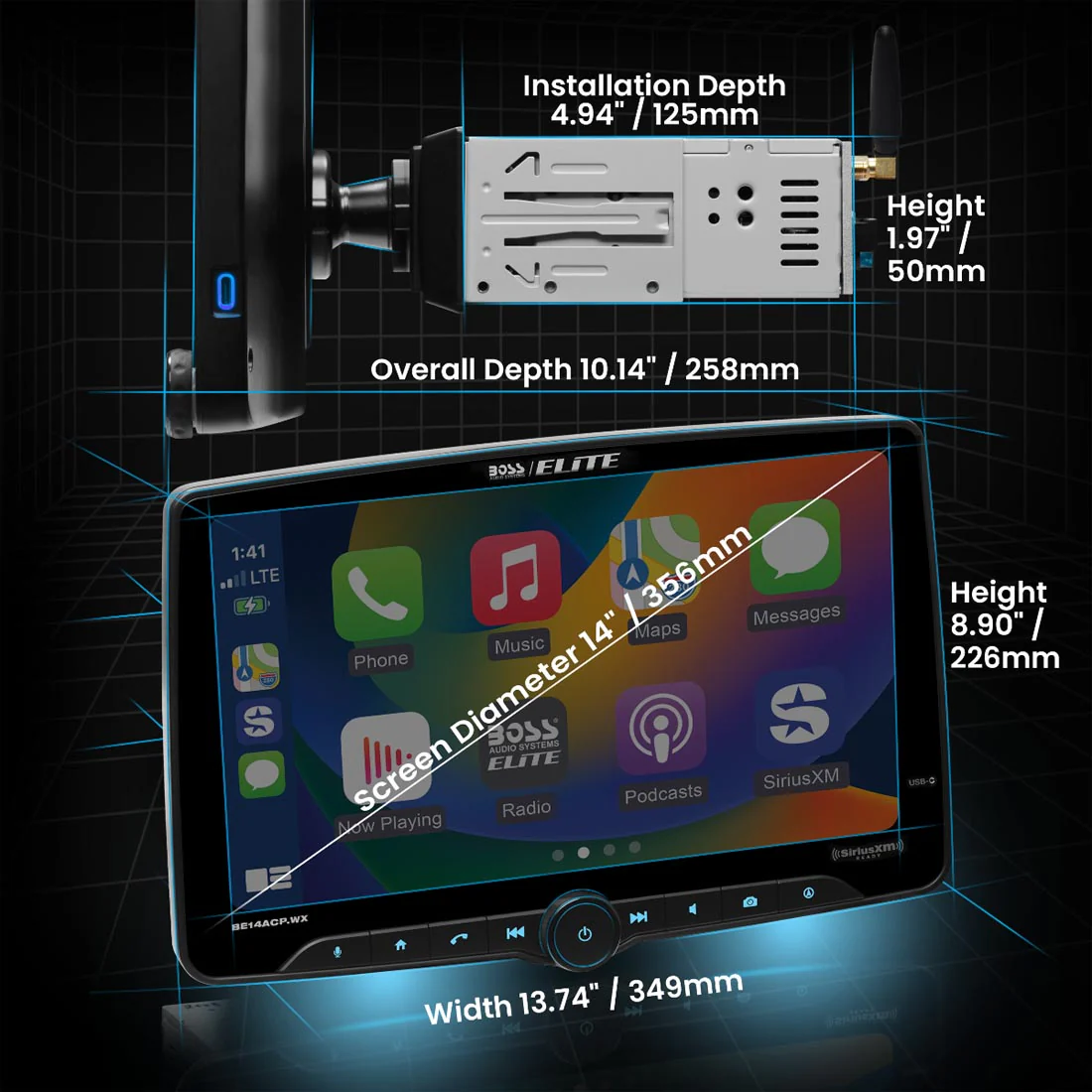 Boss Audio Elite BE14ACP.WX Digital Multimedia Receiver (BE14ACP.WX) - Image 7