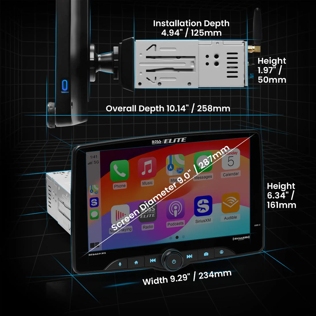 Boss Audio Elite BE9ACP.WXC Digital Multimedia Receiver and Backup Camera (BE9ACP.WXC) - Image 7