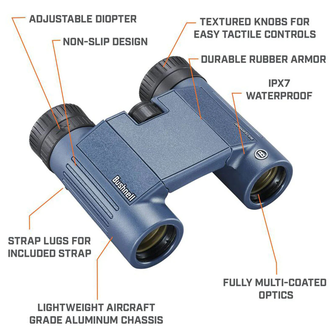Bushnell 13-0105R H2O 10x25 Waterproof Binoculars (130105R) - Image 6