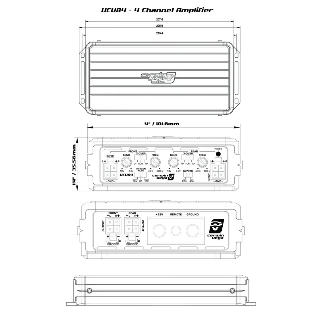 Cerwin Vega VCU84 VEGA Series 4-Channel Full Range Class D Amplifier (VCU84) - Image 3