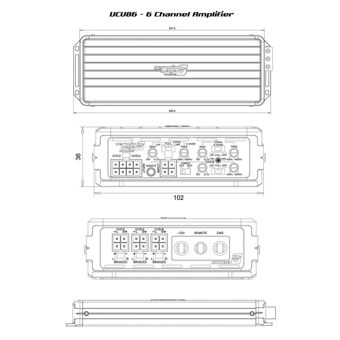 Cerwin Vega VCU86 VEGA Series 6-Channel Full Range Class D Amplifier (VCU86) - Image 7