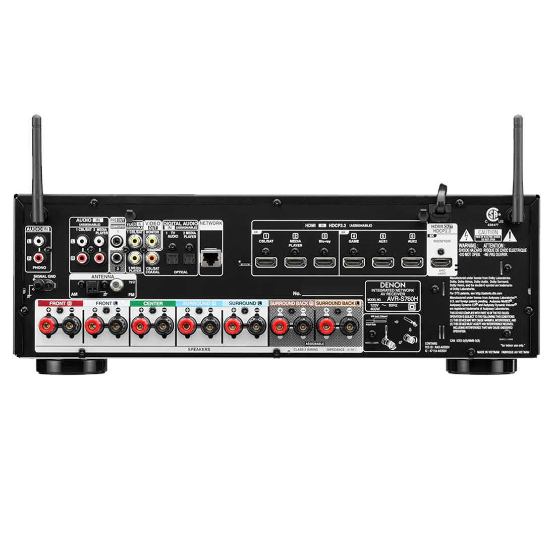 Denon AVR-S760H 7.2 Channel Network A/V Receiver | Magnat MSC252B Center Channel Speaker Bundle - Image 3