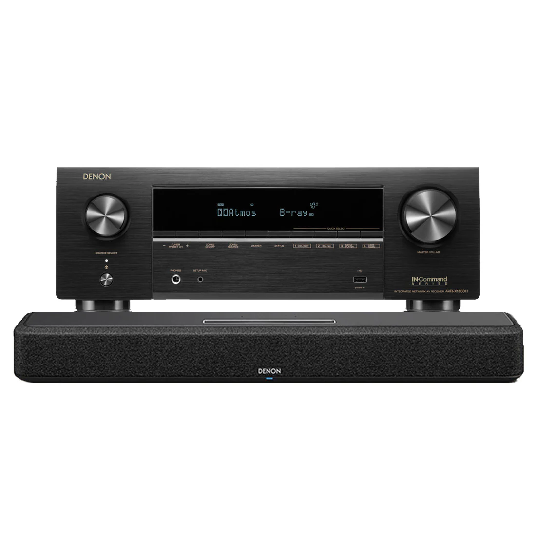 Denon AVR-X1800H 7.2 Channel Receiver | Home 550 Smart Sound Bar Bundle