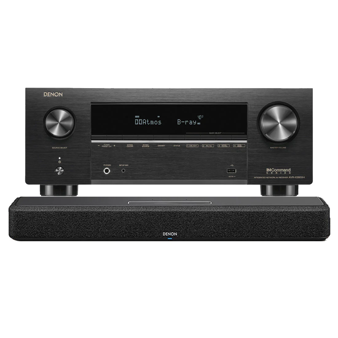 Denon AVR-X3800H 9.4 Channel 8K AV Receiver | Home 550 Smart Sound Bar Bundle