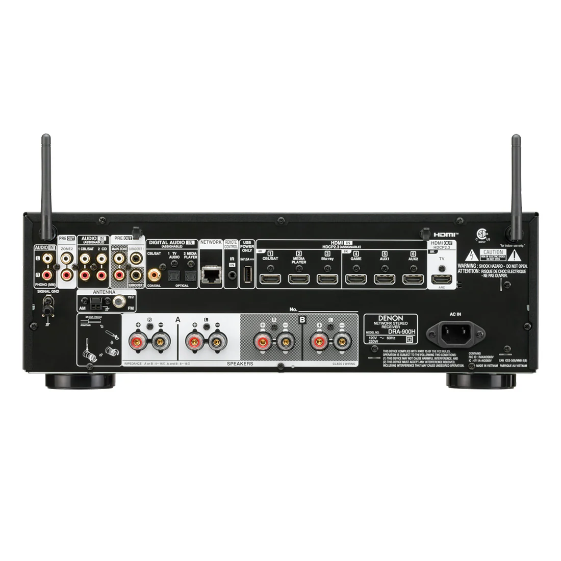 Denon DRA-900H 2.2 Channel 8K Network Stereo Receiver - 2023 Model (DRA900H) - Image 4