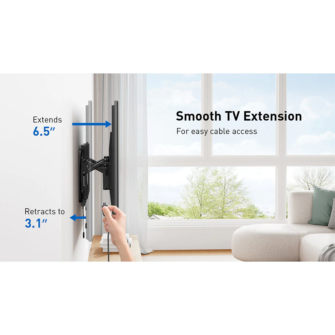 ErgoAV ERMTL7-01B Large Extend & Tilt TV Mount 42"-98" TVs (ERMTL701B) - Image 11