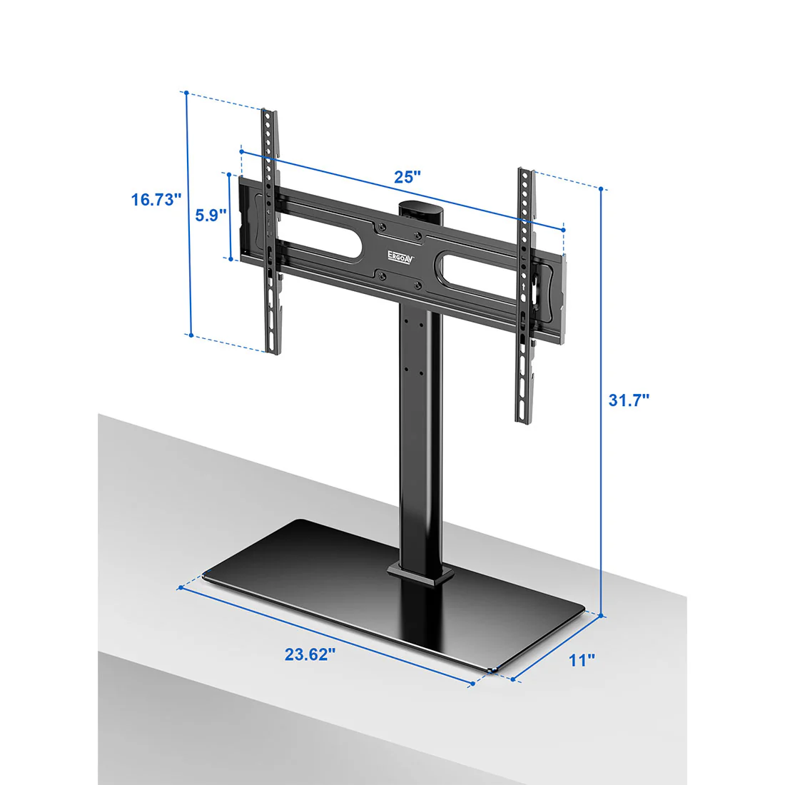 ErgoAV ERTSL2-01B Tabletop TV Stand with Swivel for 40" to 75" TVs (ERTSL201B) - Image 4