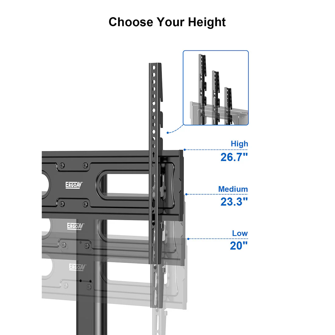 ErgoAV ERTSL2-01B Tabletop TV Stand with Swivel for 40" to 75" TVs (ERTSL201B) - Image 5