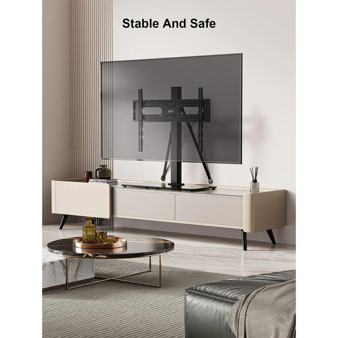 ErgoAV ERTSL2-01B Tabletop TV Stand with Swivel for 40" to 75" TVs (ERTSL201B) - Image 6