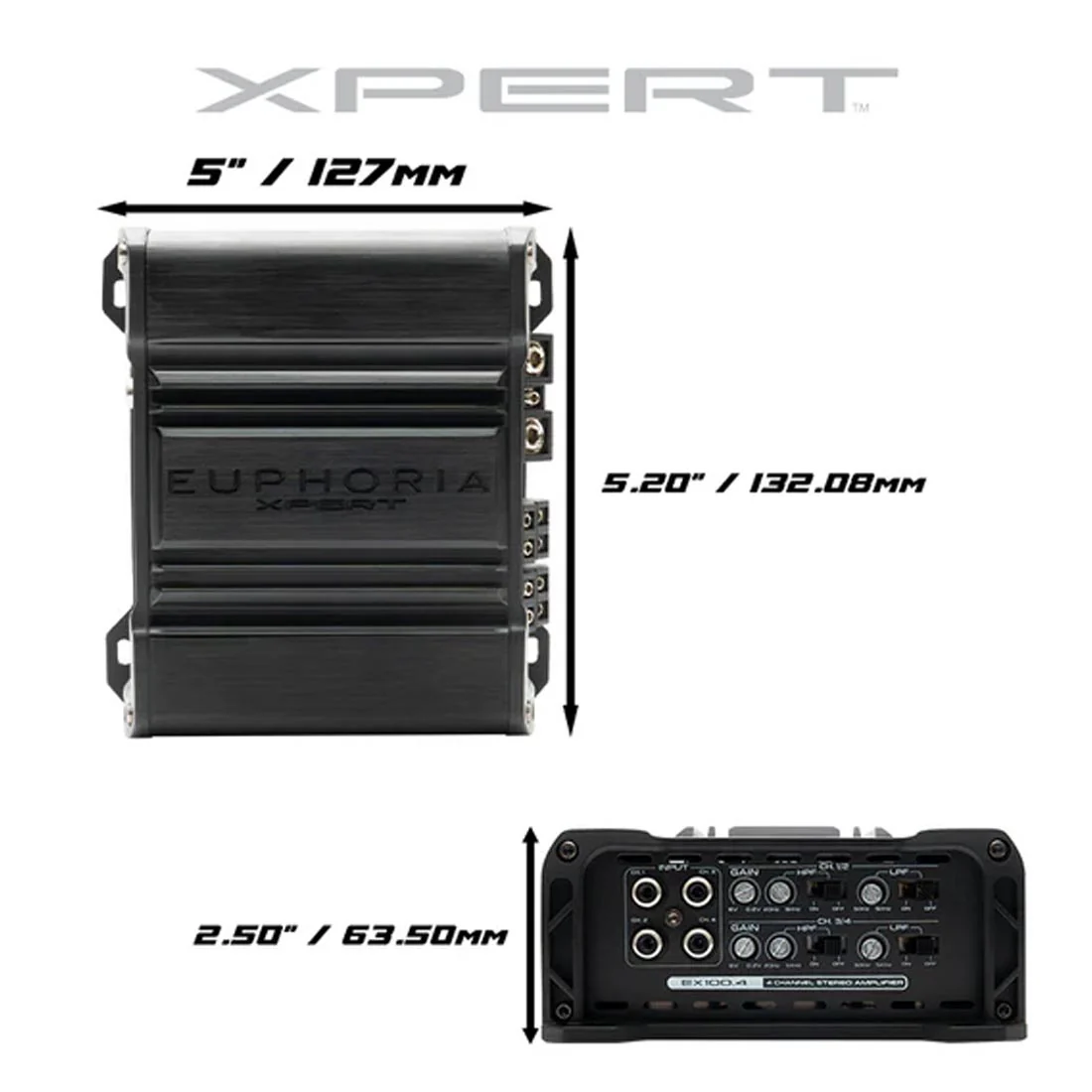 Euphoria XPERT EX100.4 4-Channel Full Range Class D Mini Amplifier (EX1004) - Image 9