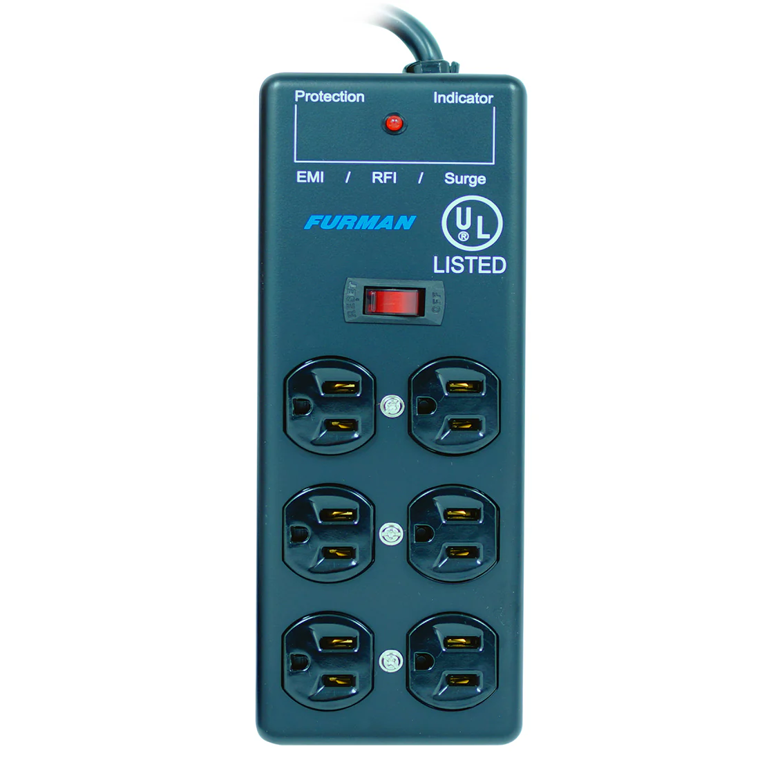 Furman SS-6B 6 Outlet 2×3 Metal Surge Suppressor Strip (SS6B)