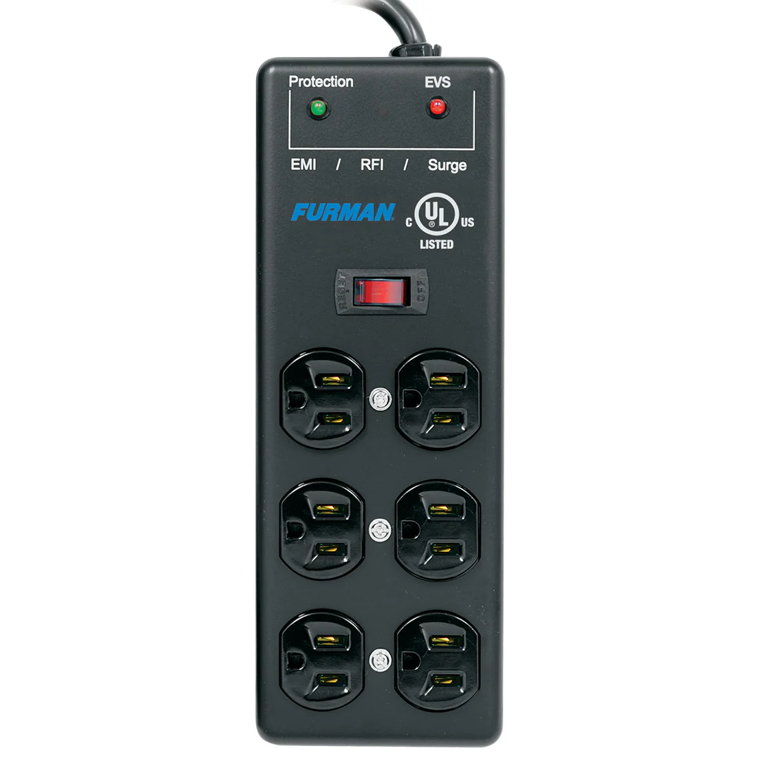 Furman SS-6B-PRO 15A AC 2x3 Metal Surge Strip 6 Outlet (SS6BPRO)