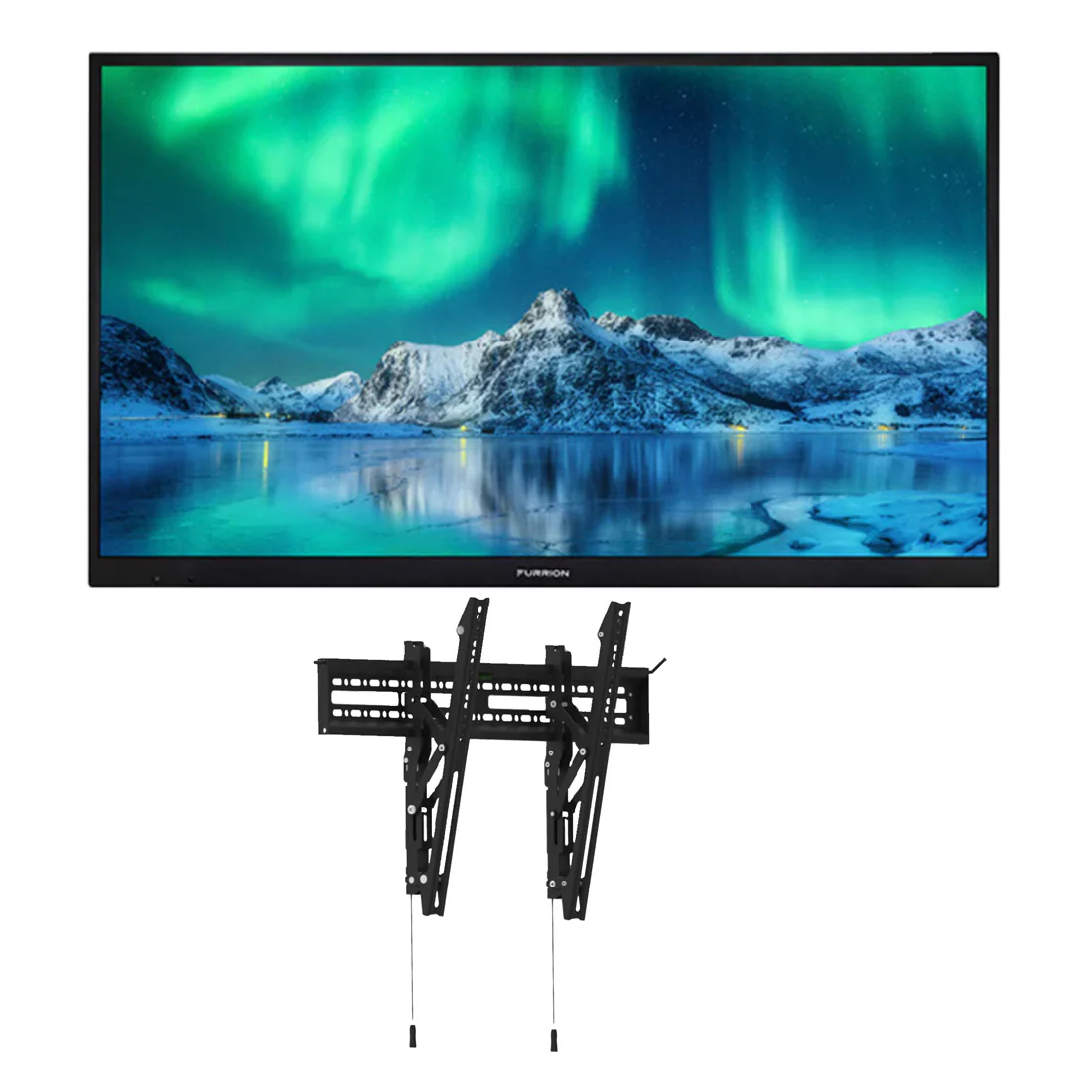 Furrion FDUF55CSA Aurora Weatherproof Outdoor 4K UHD LED Smart TV (Full Shade) | Furrion F2AA002ABBK Universal Outdoor Fixed Tilt Mount - Bundle