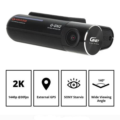 GNET G-ON2 2 Channel HDR QHD Dash Cam with 1080p Rear Camera (GON2) - Image 11