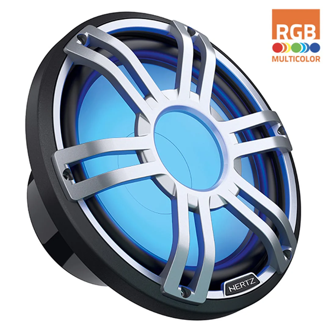 Hertz HMS 12 S4-LD-G 12" 4-Ohm Marine Sport RGB LED Subwoofer - Gray Sport Grille (HMS 12 S4LDG)