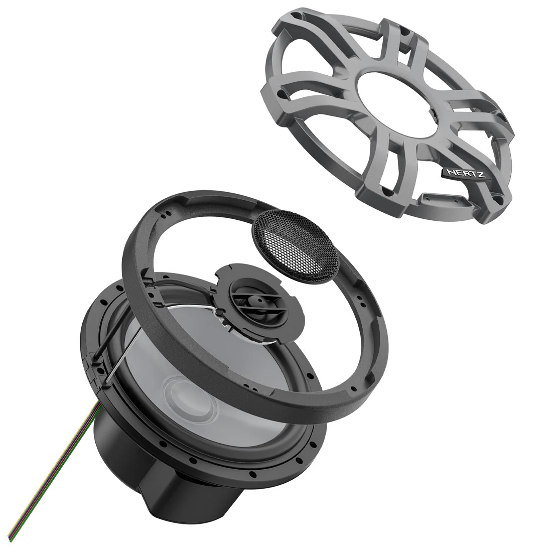 Hertz HMX 7.7 S-LD 7.7" Marine RGB LED Coaxial Speakers - Pair (HMX 7.7 SLDG) - Image 4