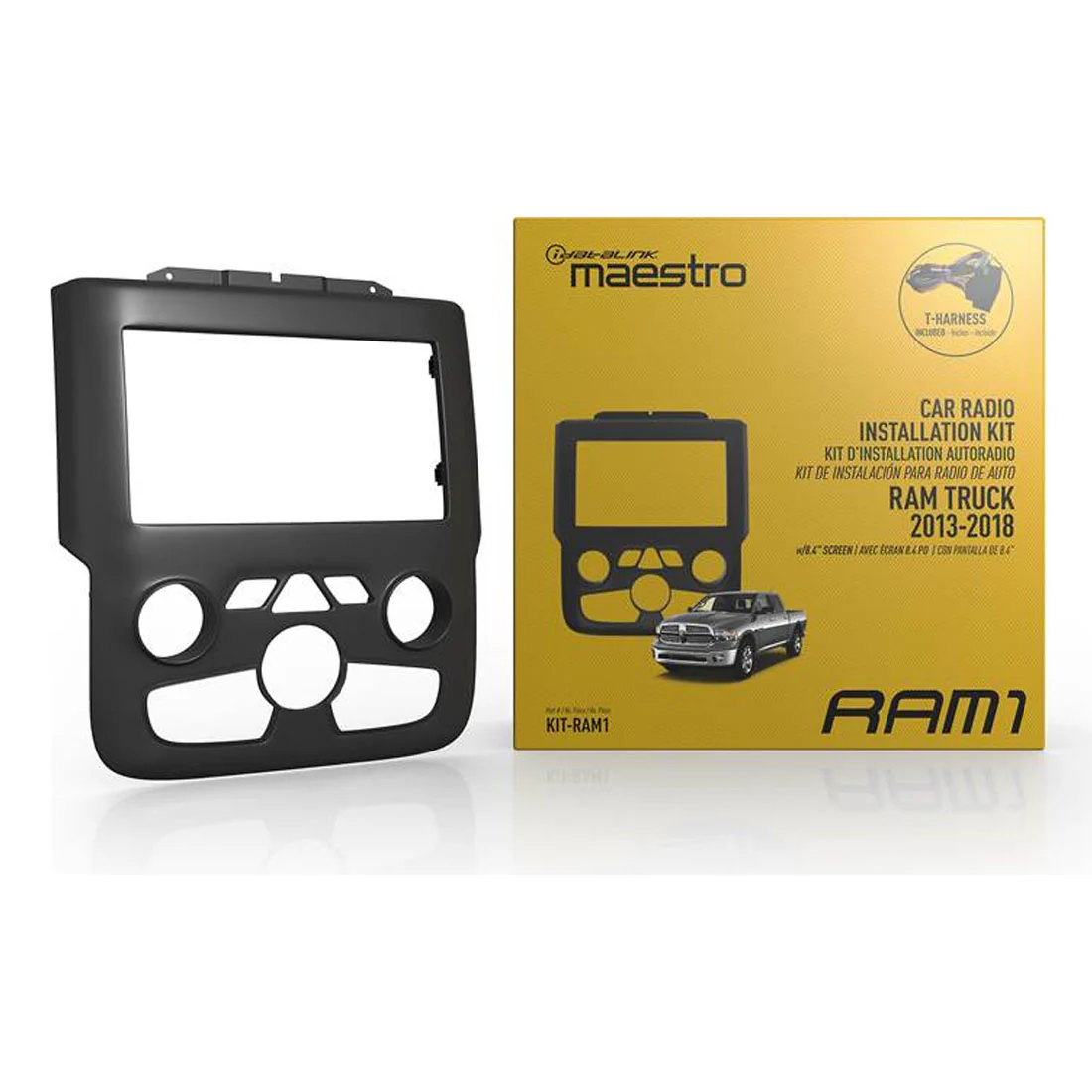 iDatalink Maestro KIT-RAM1 Dash Kit and T-harness for 2013-2018 Ram Pickups with Navigation (KITRAM1)