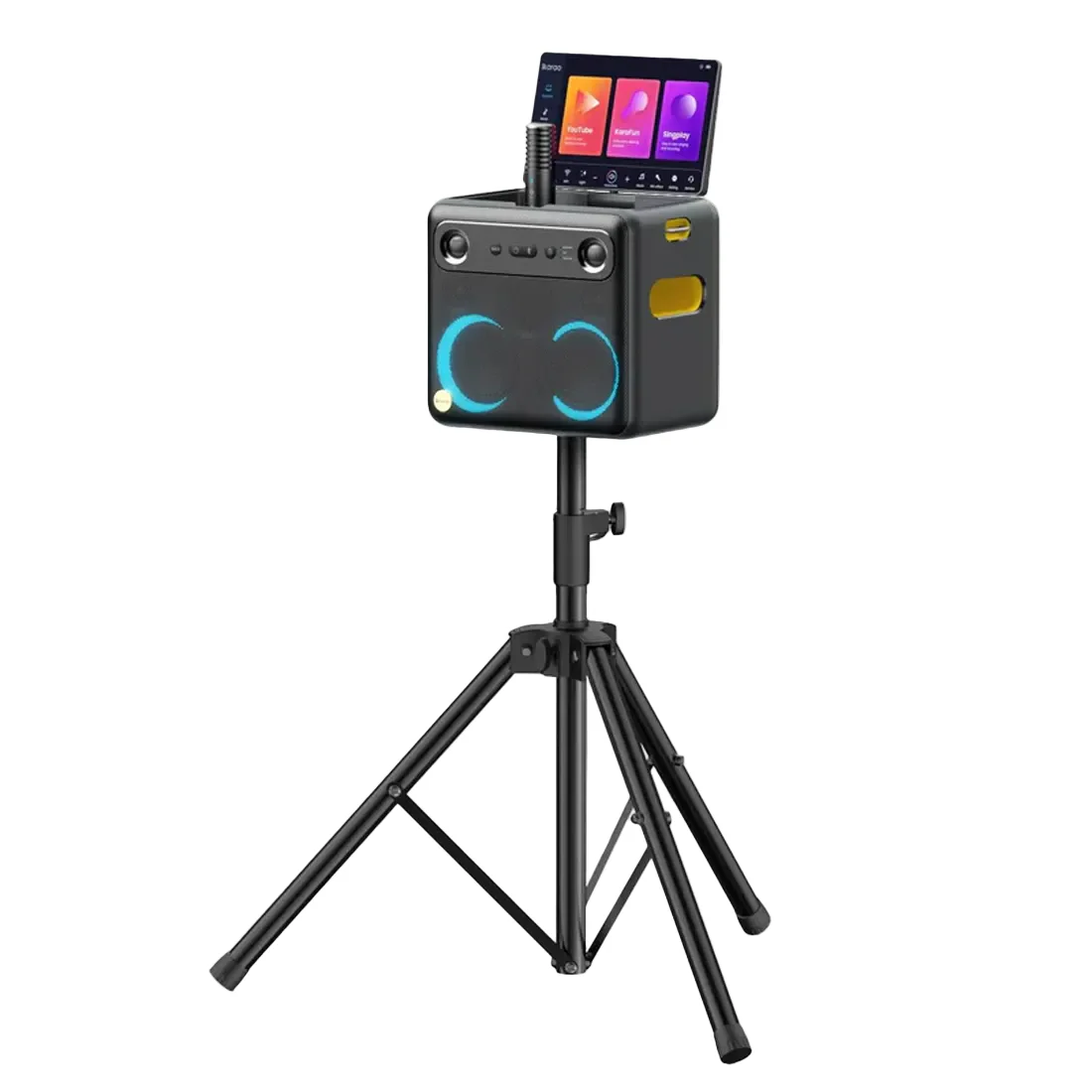 Ikarao Break X2 10.1" Touchscreen Karaoke Machine With Wireless Mics | SS01 Tripod for X Series - Bundle