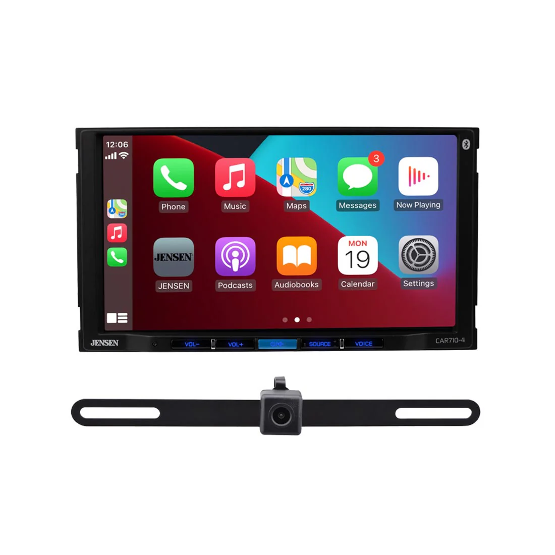 Jensen CAR710-4BC 7" Double DIN Digital Multimedia Receiver with Backup Camera (CAR7104BC)
