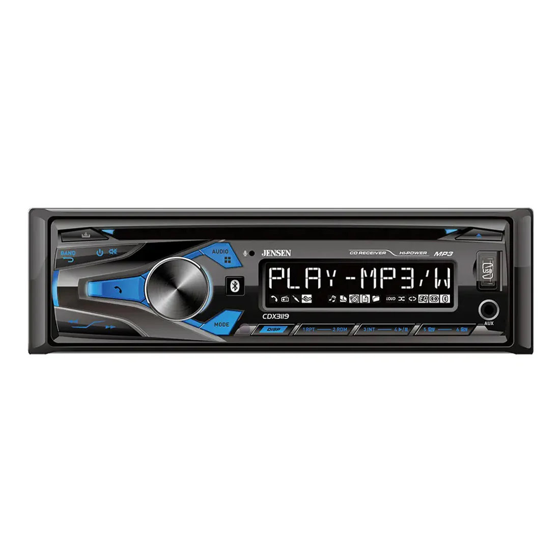 Jensen CDX3119 Single DIN CD Receiver with Built-In Bluetooth (CDX3119)