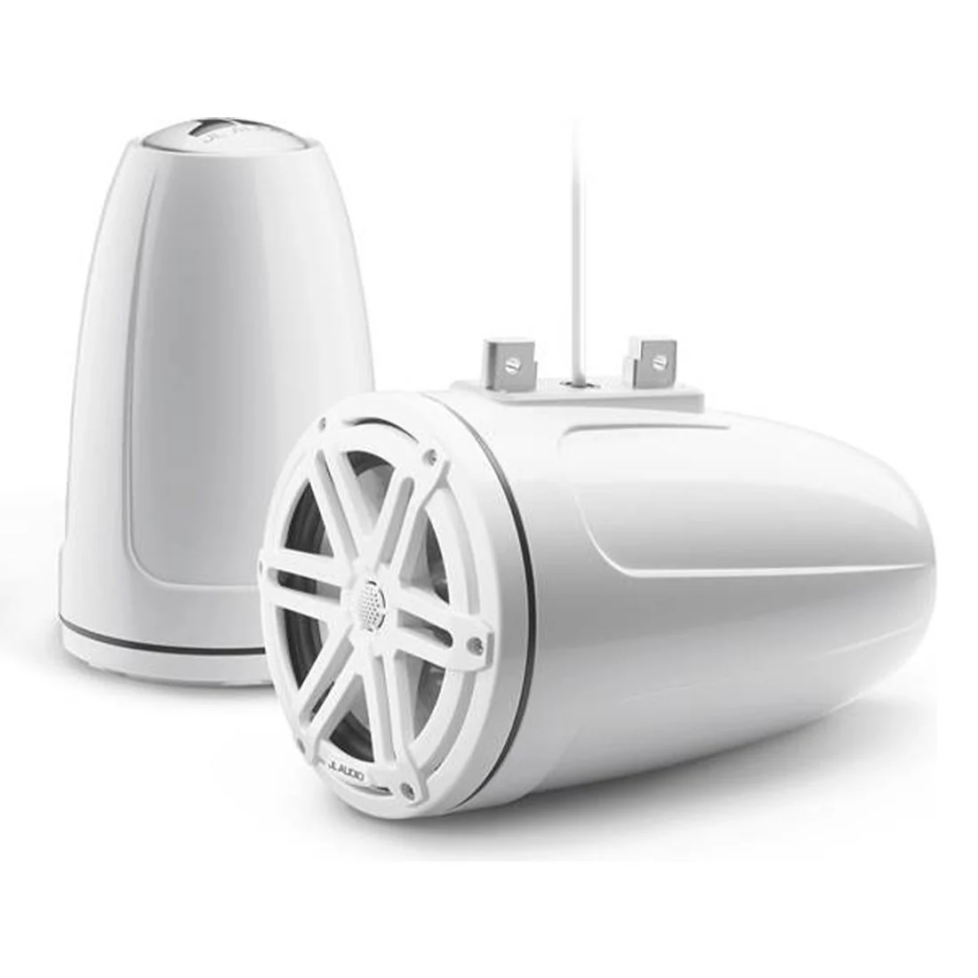 JL Audio M3-770ETXv3-Gw-S-Gw 7.7" 70 Watt 4 Ohm Marine Enclosed Tower Coaxial Speakers - Pair - #93538 (M3770ETXv3GwSGw) - Image 2