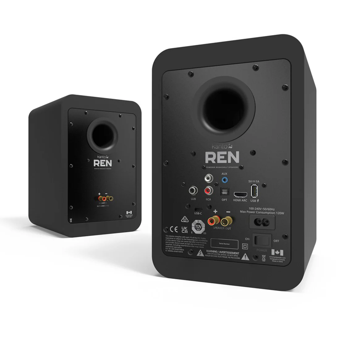Kanto REN 100W RMS Desktop Speakers with HDMI Arc, USB-C and Bluetooth - Pair (RENMB) - Image 2