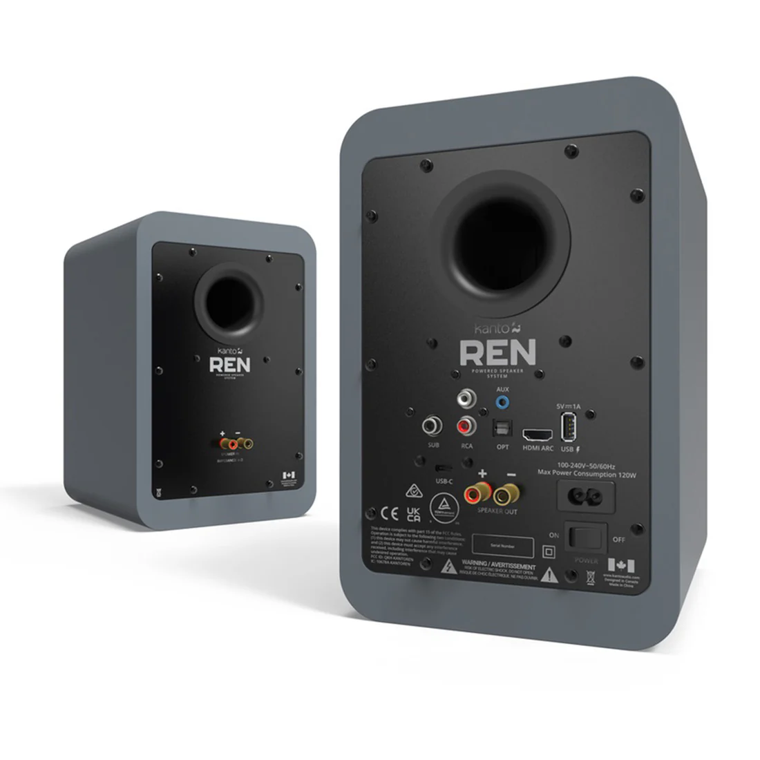 Kanto REN 100W RMS Desktop Speakers with HDMI Arc, USB-C and Bluetooth - Pair (RENMB) - Image 6
