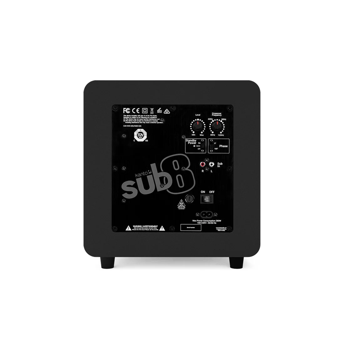 Kanto SUB8VMB 8" Sealed Powered Subwoofer - Black (SUB8VMB) - Image 3