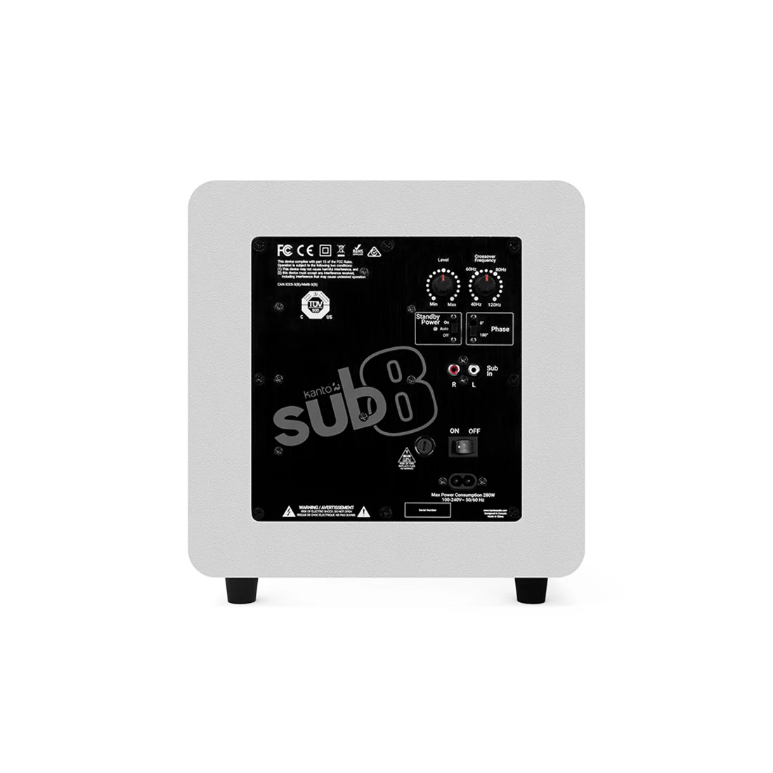 Kanto SUB8VMW 8" Sealed Powered Subwoofer - White (SUB8VMW) - Image 3