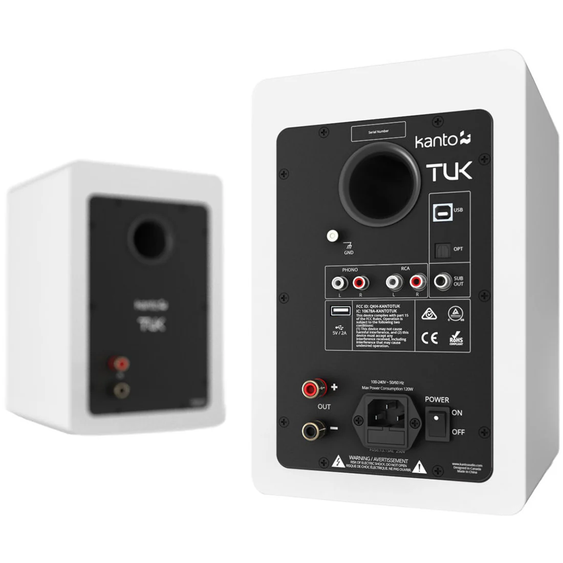 Kanto TUKMW TUK Premium Powered Speakers - Pair - White (TUKMW) - Image 3