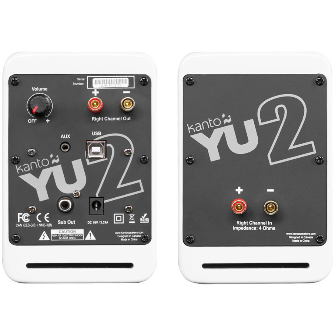 Kanto YU2MW YU2 Powered Desktop Speakers - Pair - White (YU2MW) - Image 3