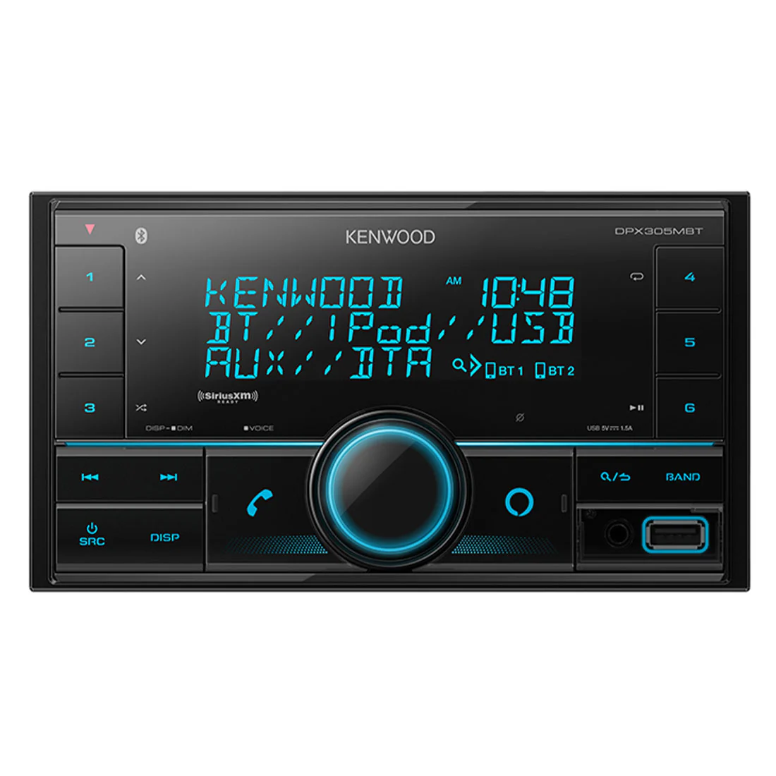 Kenwood DPX305MBT Dual Din Digital Media Receiver with Bluetooth (DPX305MBT)