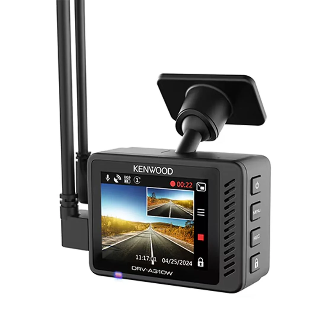 Kenwood DRV-A310W HD Dash Cam with 2" Display, GPS, and Wi-Fi (DRVA310W) - Image 3