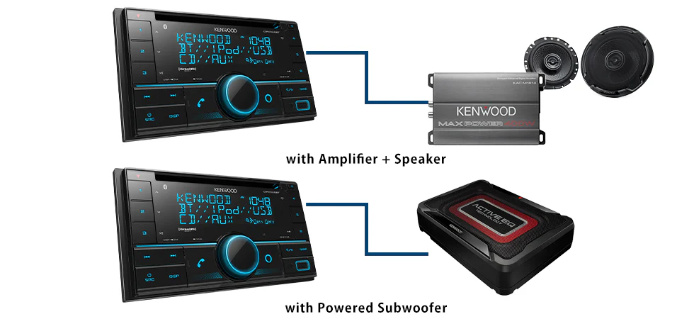 Kenwood eXcelon DPX795BH Dual Din CD Receiver with Bluetooth & HD Radio (DPX795BH OPEN BOX) - Image 6
