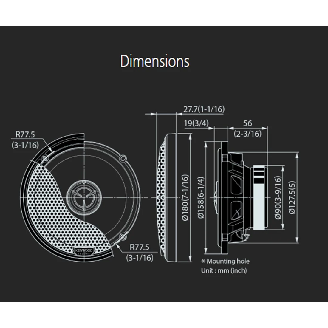 Kenwood eXcelon KFC-X175 6.5" 2-Way Speakers (KFCX175) - Image 2