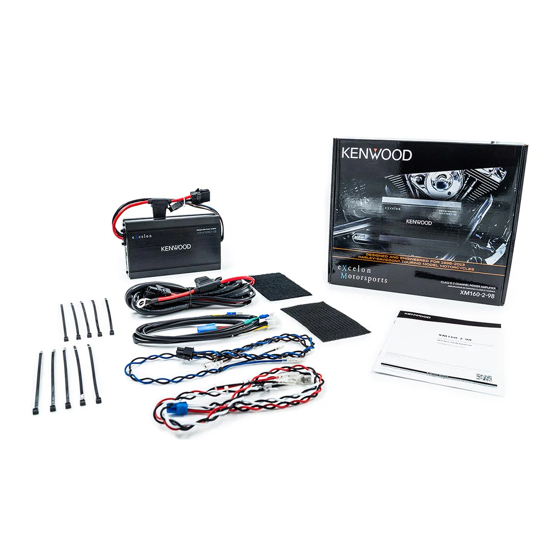 Kenwood eXcelon XM160-2-98 Compact 2-Channel Power Amplifier for Select 1998-2013 Harley-Davidson Motorcycles (XM160298) - Image 6