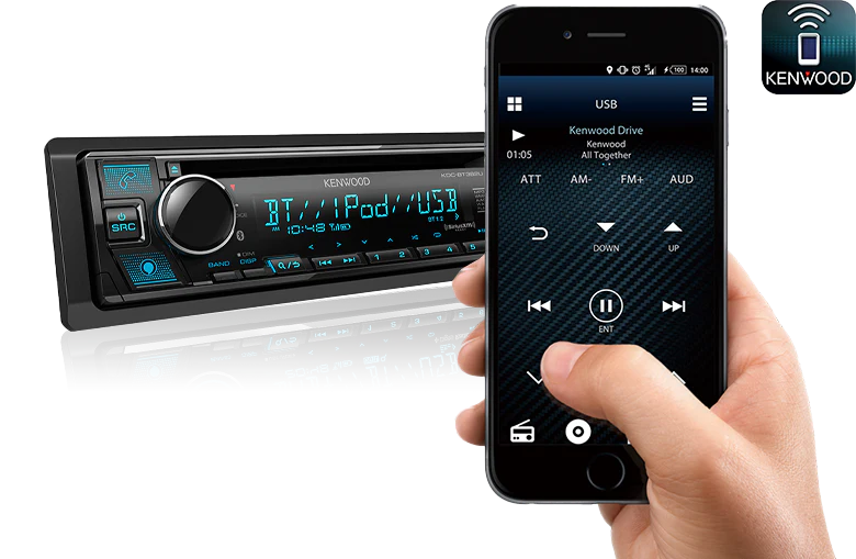 Kenwood KDC-BT382U CD-Receiver with Bluetooth (KDCBT382U) - Image 4