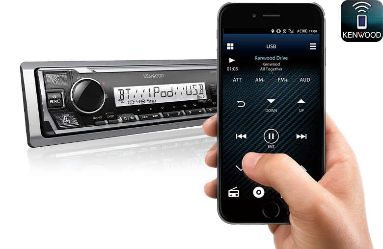 Kenwood KMR-M332BT Marine Digital Media Receiver with Bluetooth (KMRM332BT) - Image 4