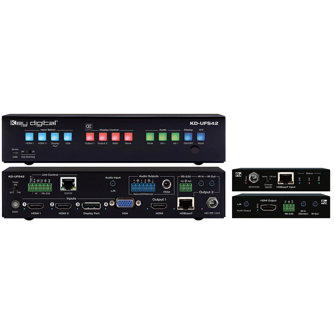 Key Digital KDUFS42 4K 18G Universal Format Switcher with 4 Inputs (KDUFS42)
