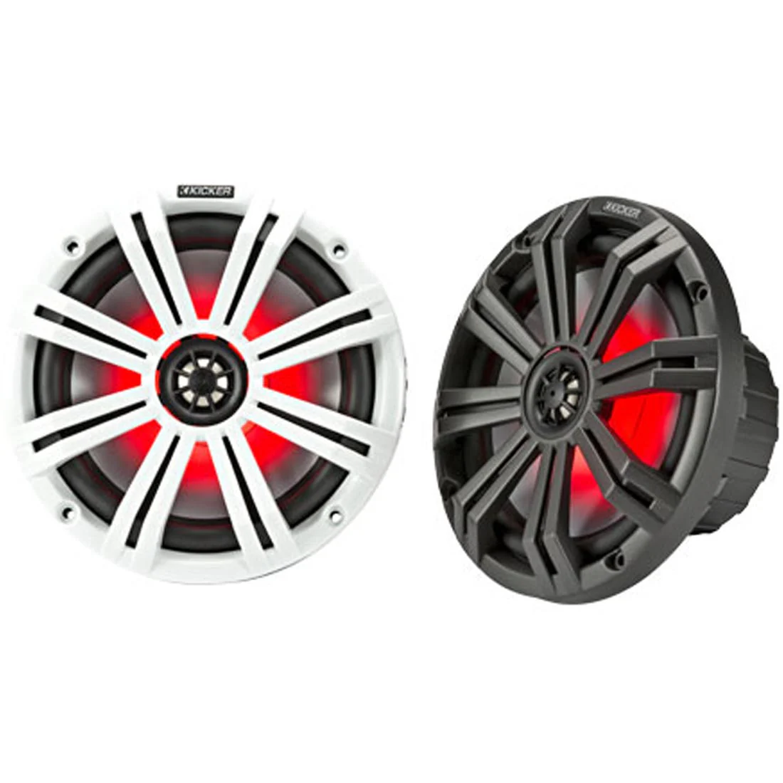 Kicker 45KM84L 8" Full-Range 4-Ohm Marine Speakers with LED Lighting (45KM84L)