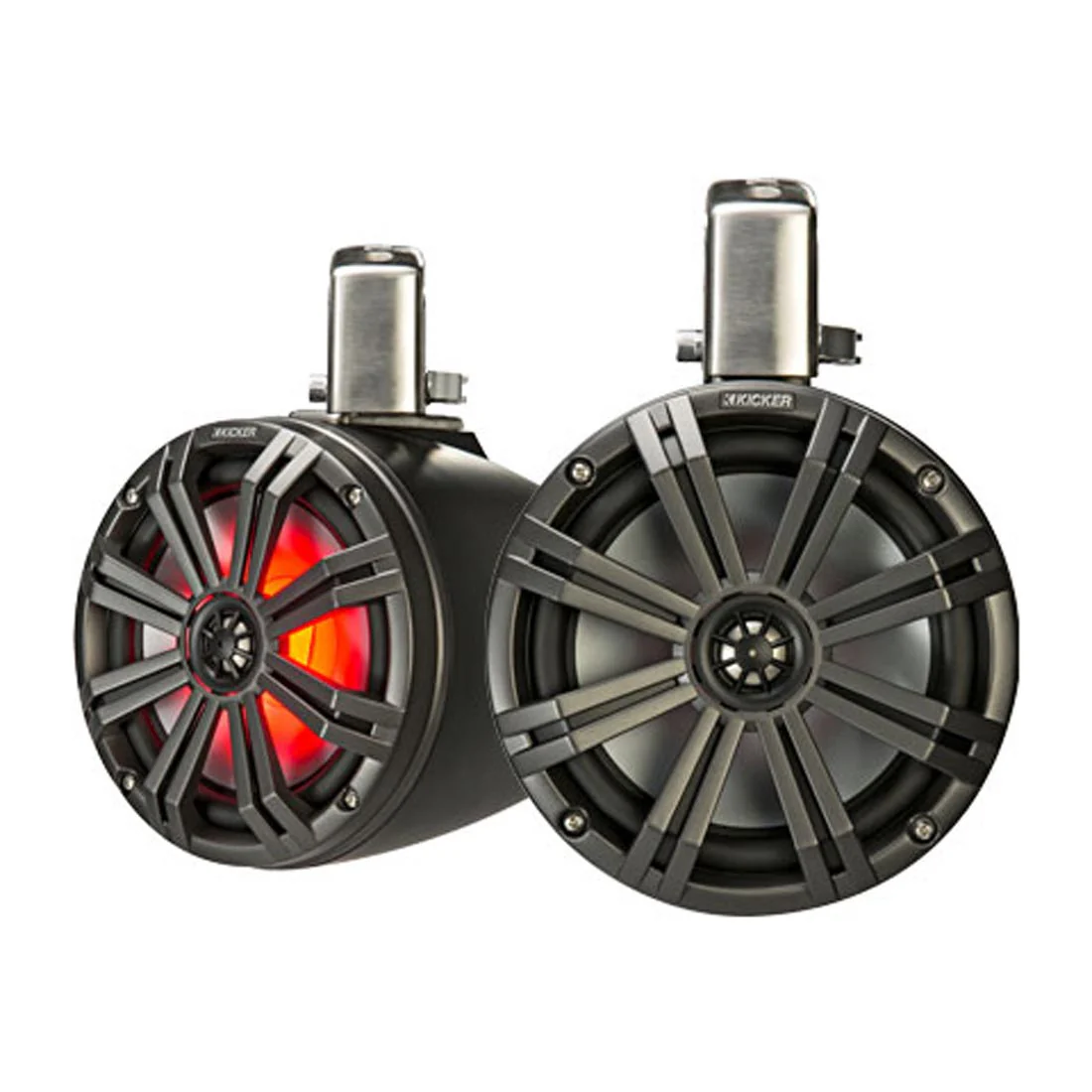Kicker 45KMTC8 8" Wakeboard Tower Speakers - Charcoal Black (45KMTC8)