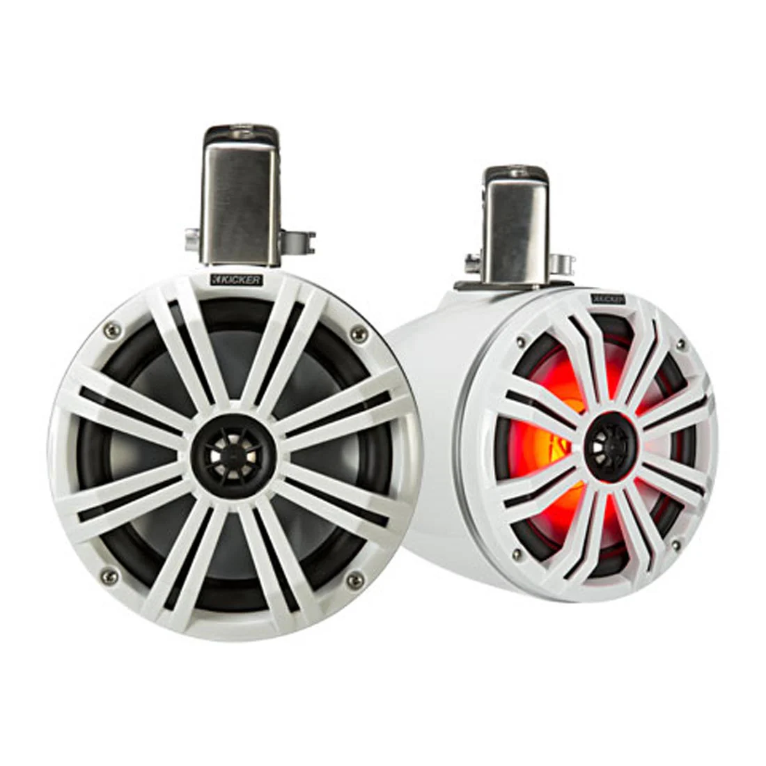 Kicker 45KMTC8W 8" Wakeboard Tower Speakers - White (45KMTC8W)