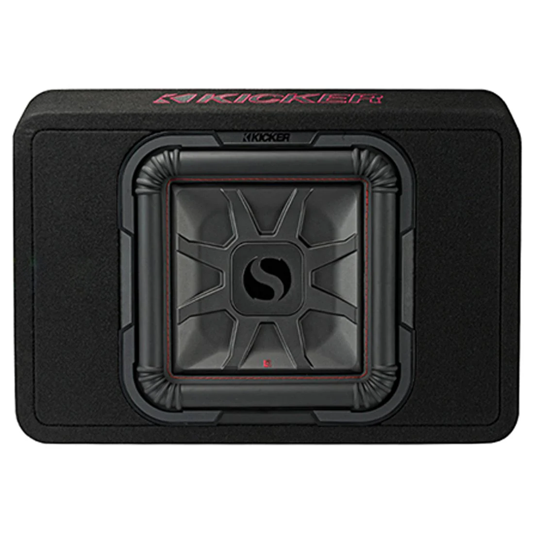 Kicker 46TL7T122 Sealed 2-Ohm Enclosure with Single Square L7T Series 12" Shallow-Mount Subwoofer (46TL7T122)